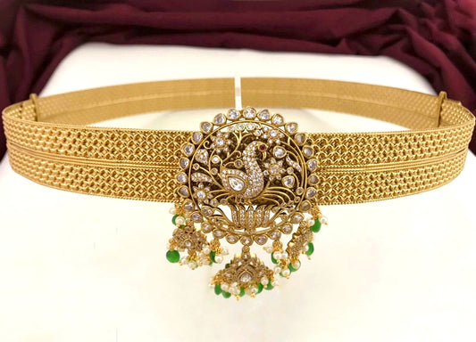 Victorian diamond pendant hip belt