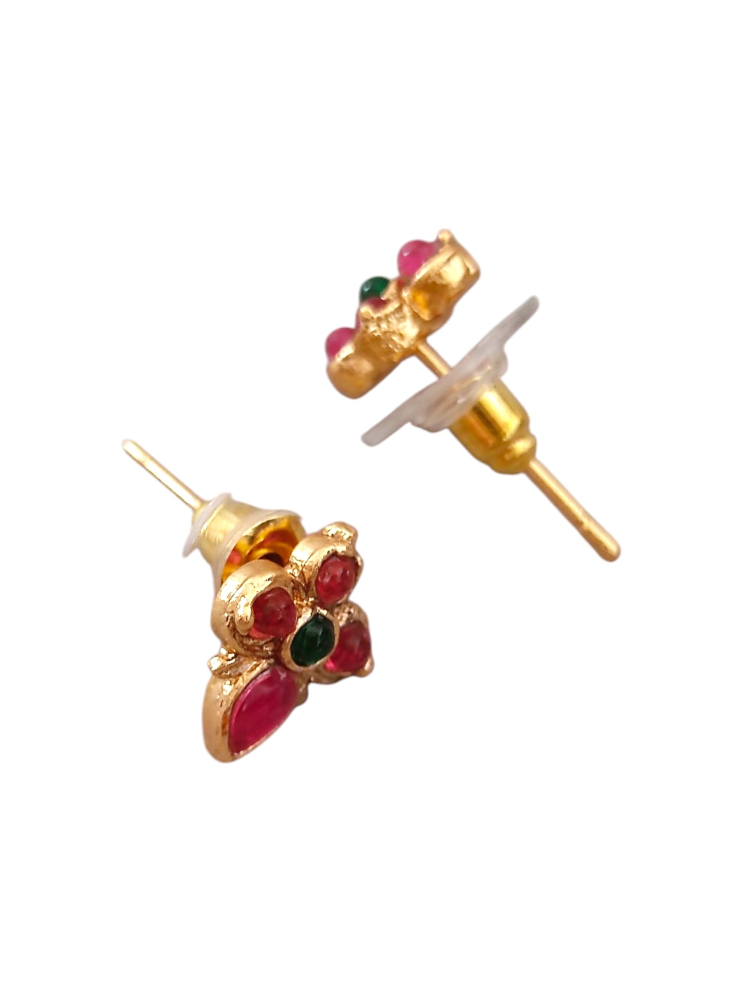 Gold-plated necklace set with red stones for women online-1
