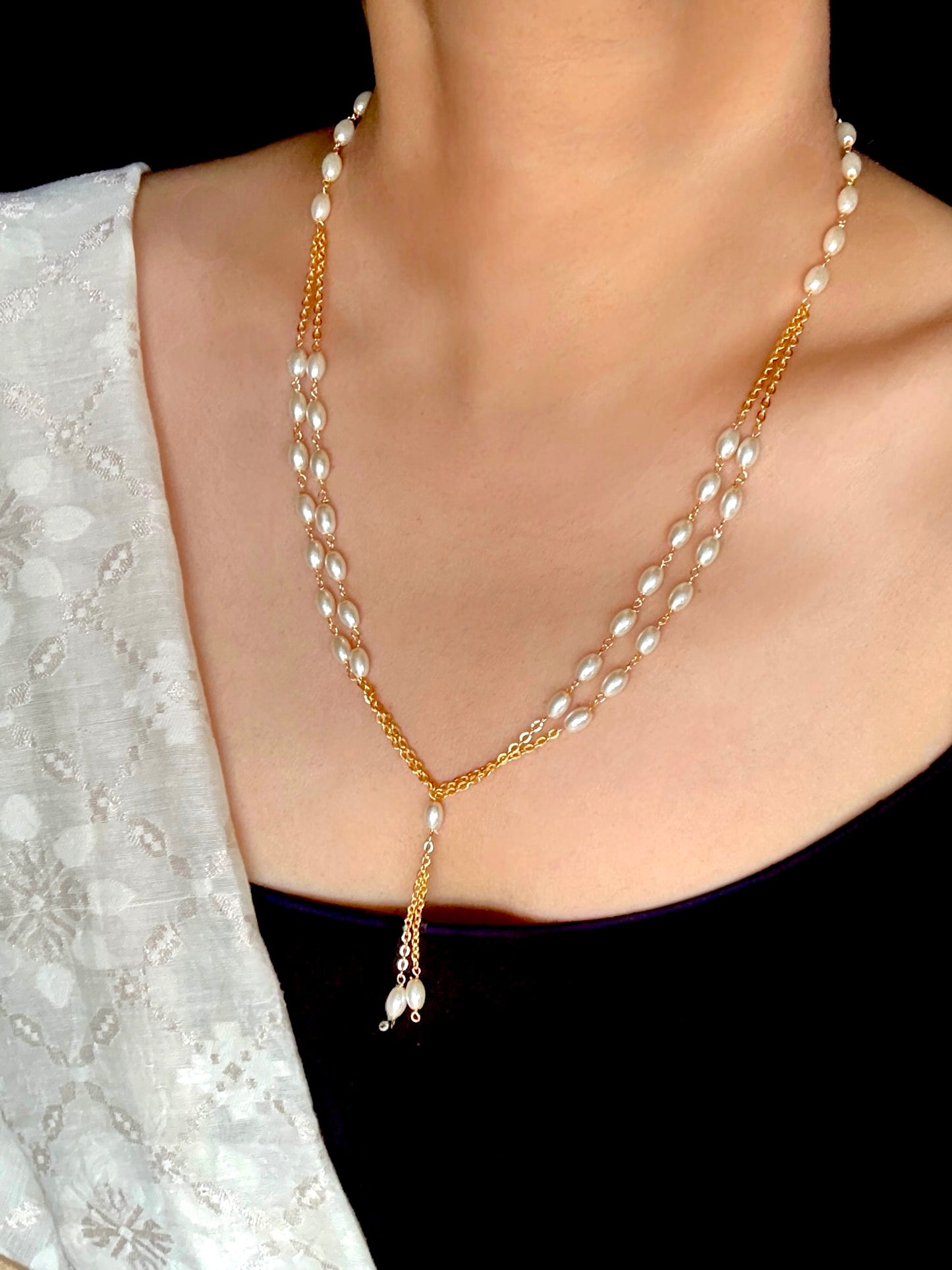 Layered Pearl Necklace for women
