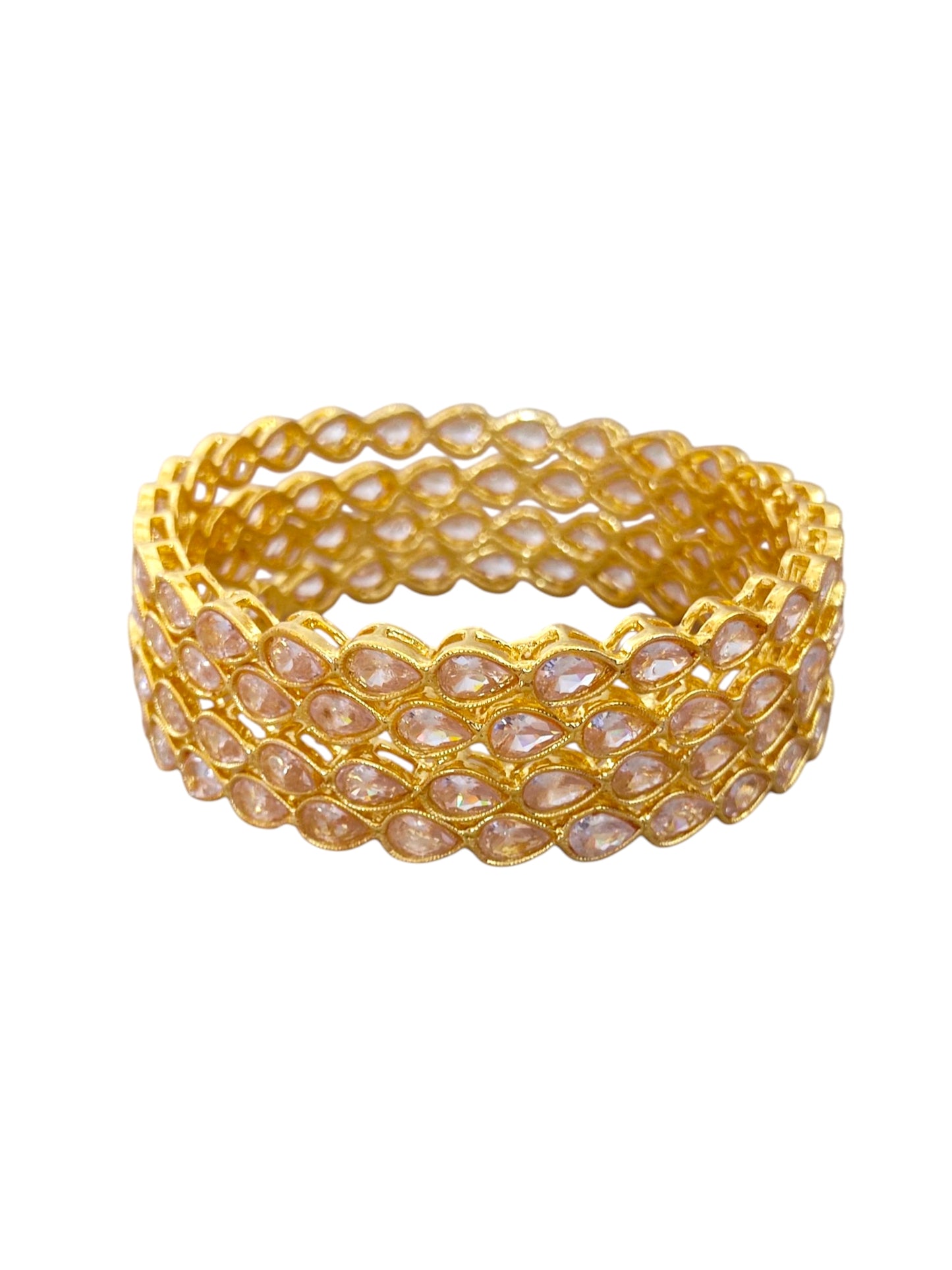 Gold-plated kundan bangles for women