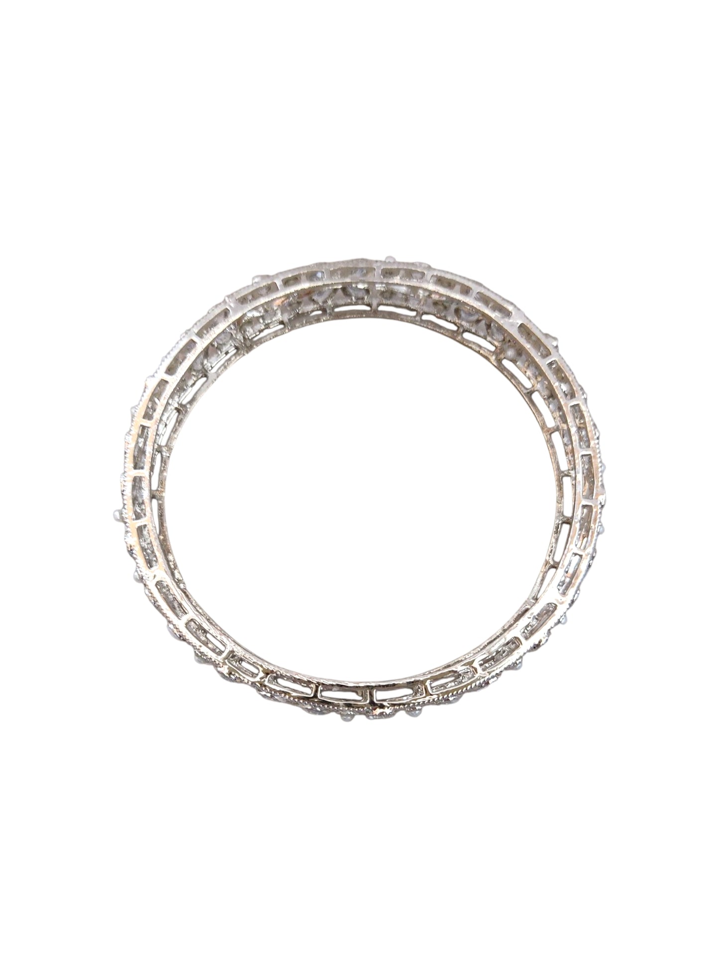 silver plated kundan bangles with pearl for women