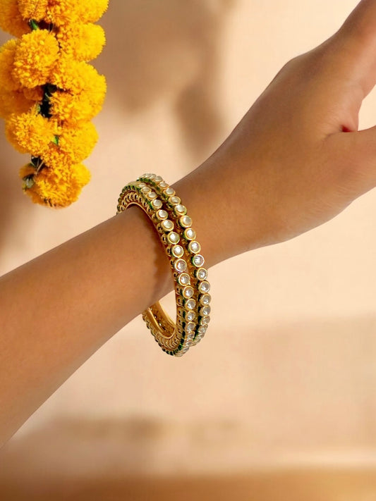 set of 4 vilandi kundan bangles for women