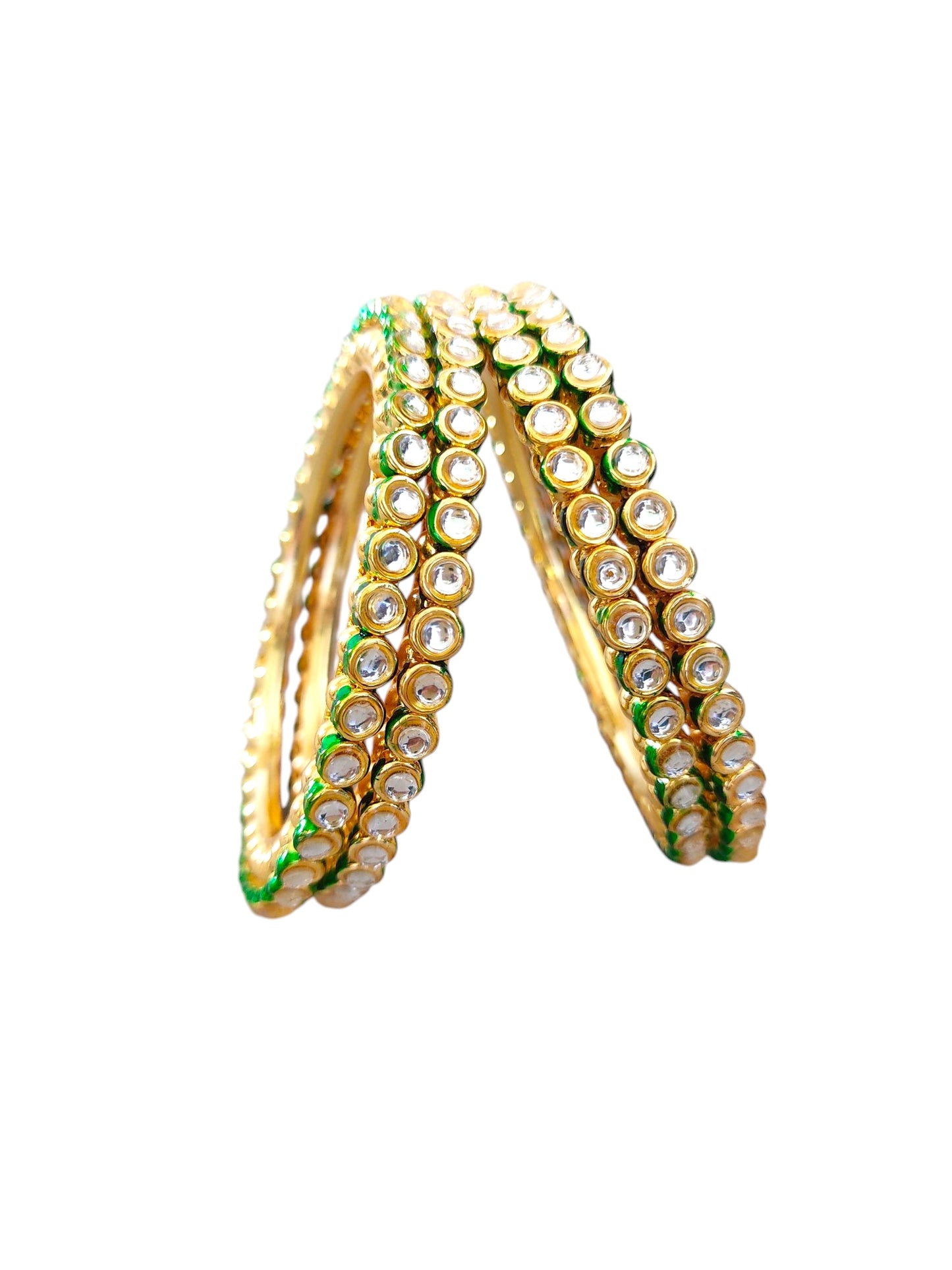 set of 4 vilandi kundan bangles for women