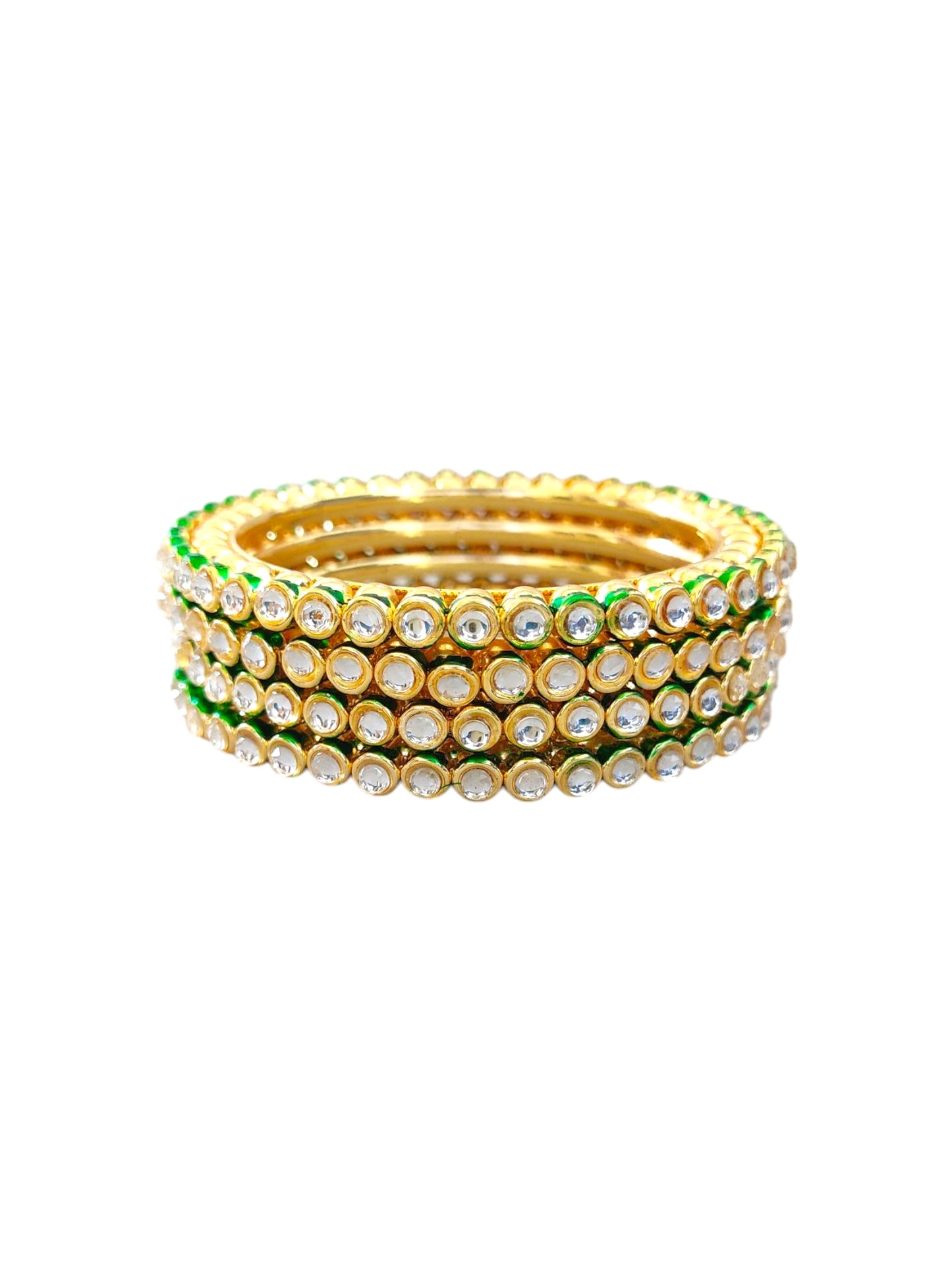 set of 4 vilandi kundan bangles for women
