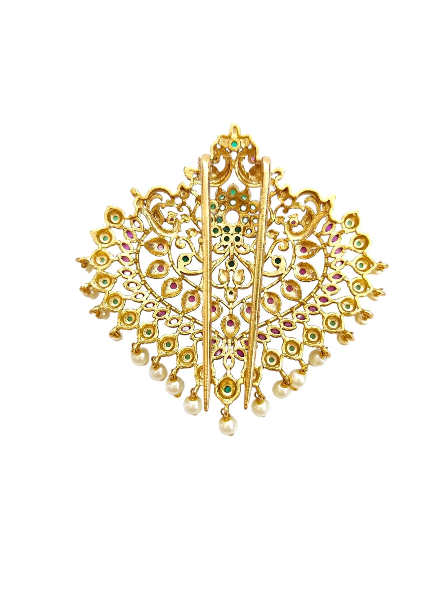 Traditional Ethnic Gold-plated Hair Accessory, Bun Pin and Jooda Clip