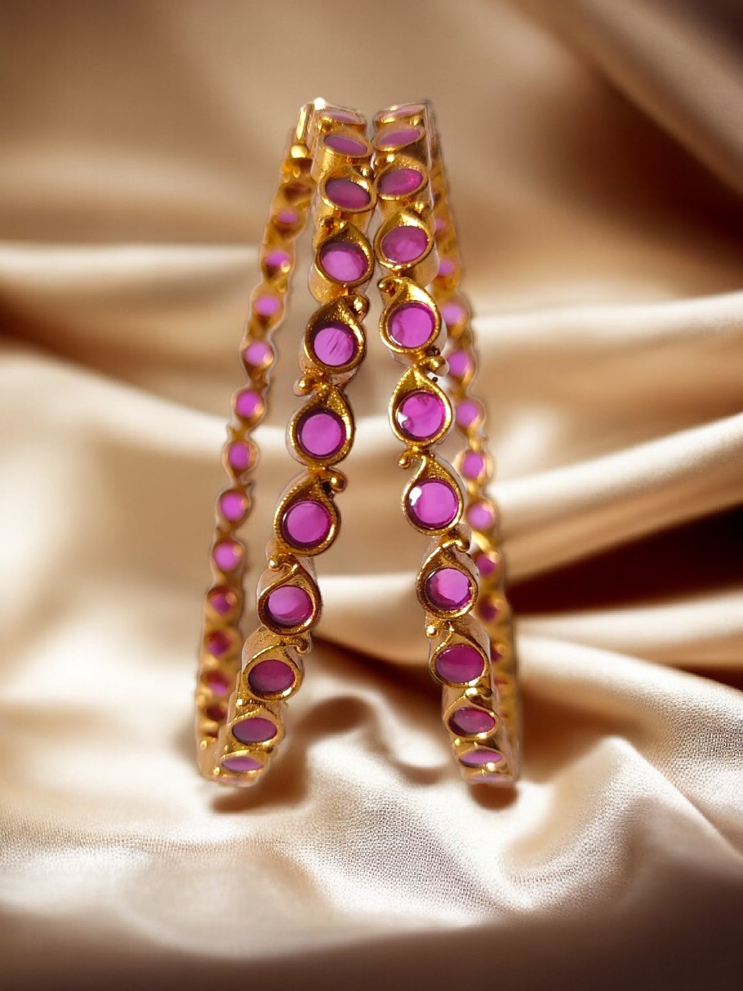red stone kemp bangles for women