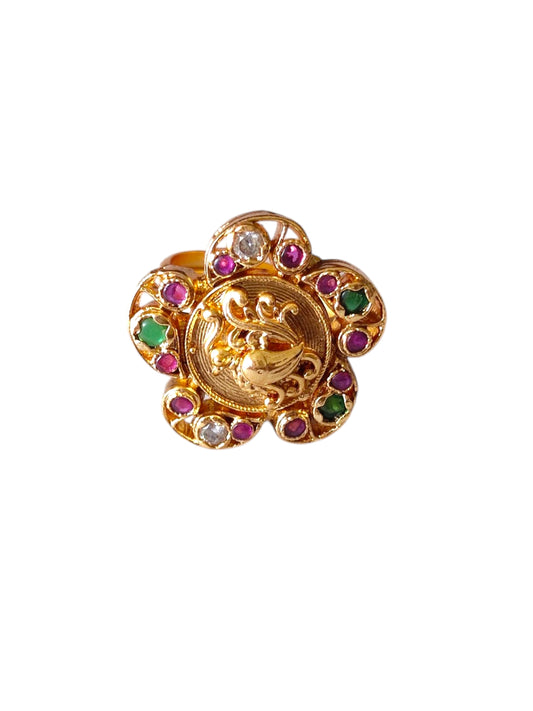 Gold-plated antique finger ring for women online