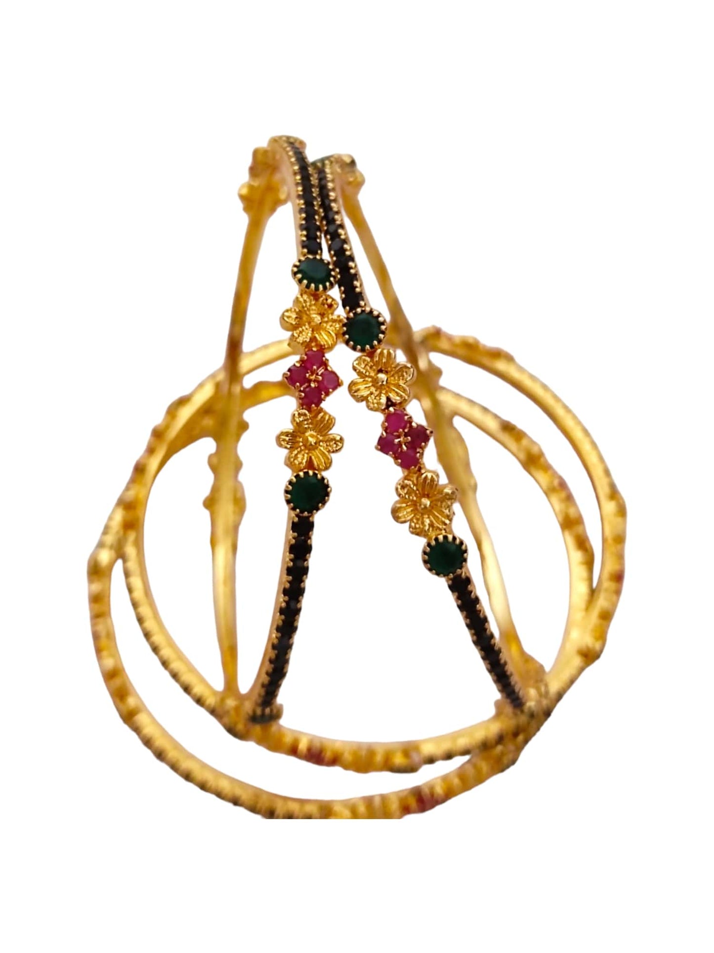 thin green stone bangles for women