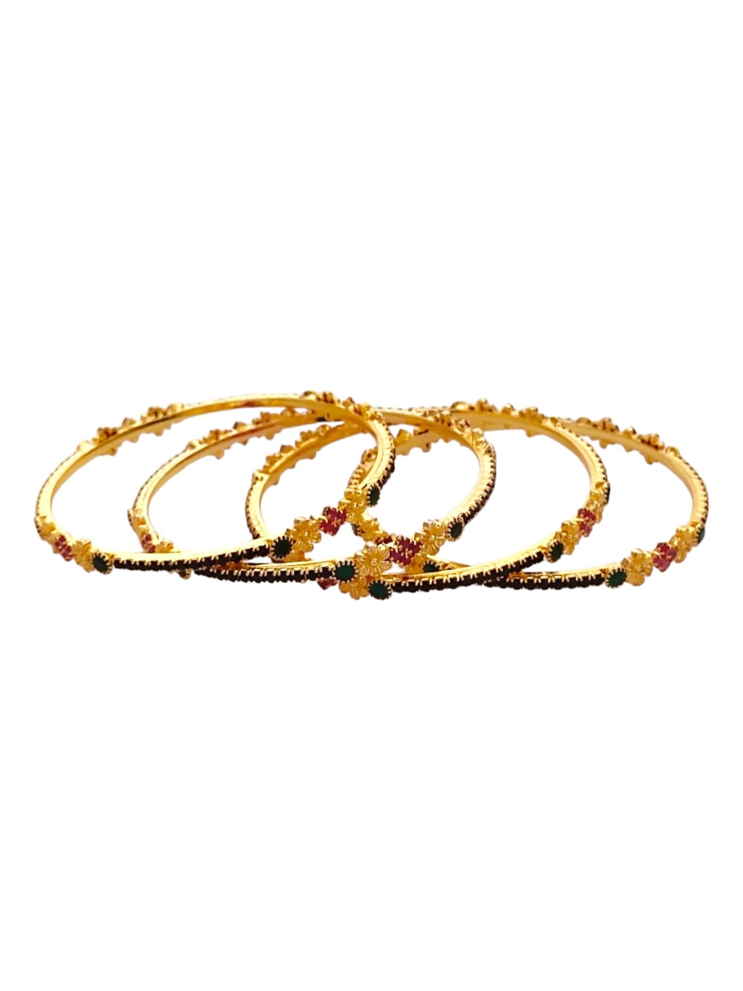thin green stone bangles for women
