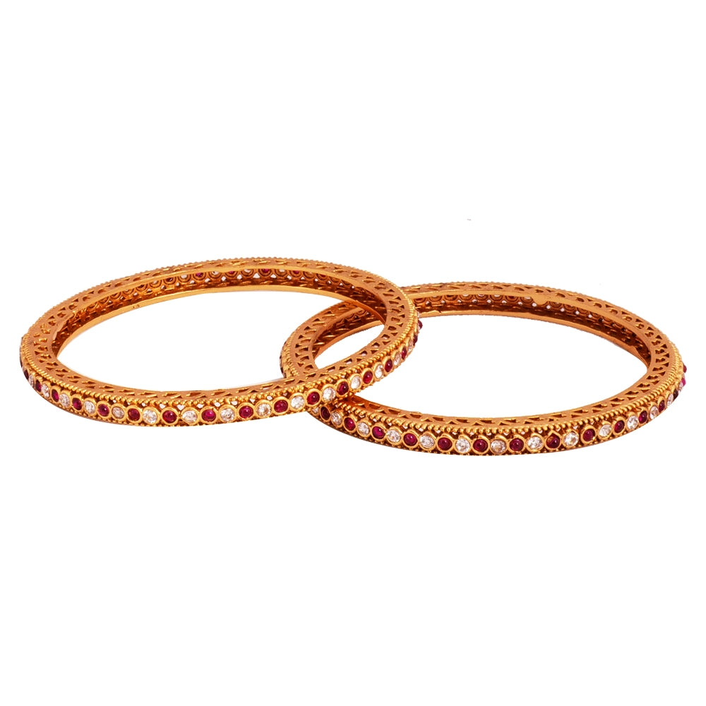 Buy red and white stone Bangles online in India