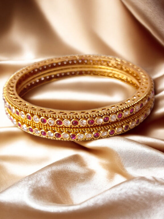 Buy red and white stone Bangles for women