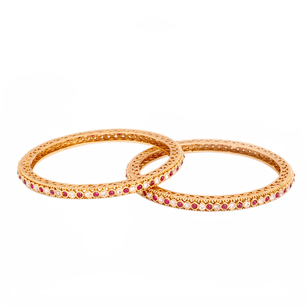 Buy red and white stone Bangles online in India