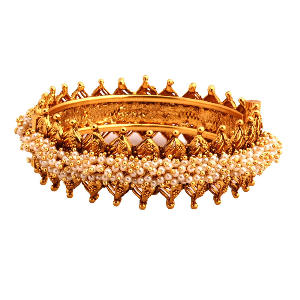 pearl gold bangles