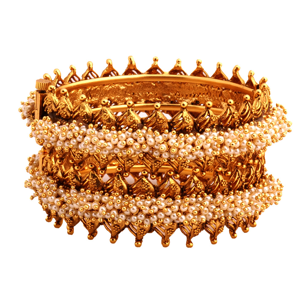 pearl gold bangles