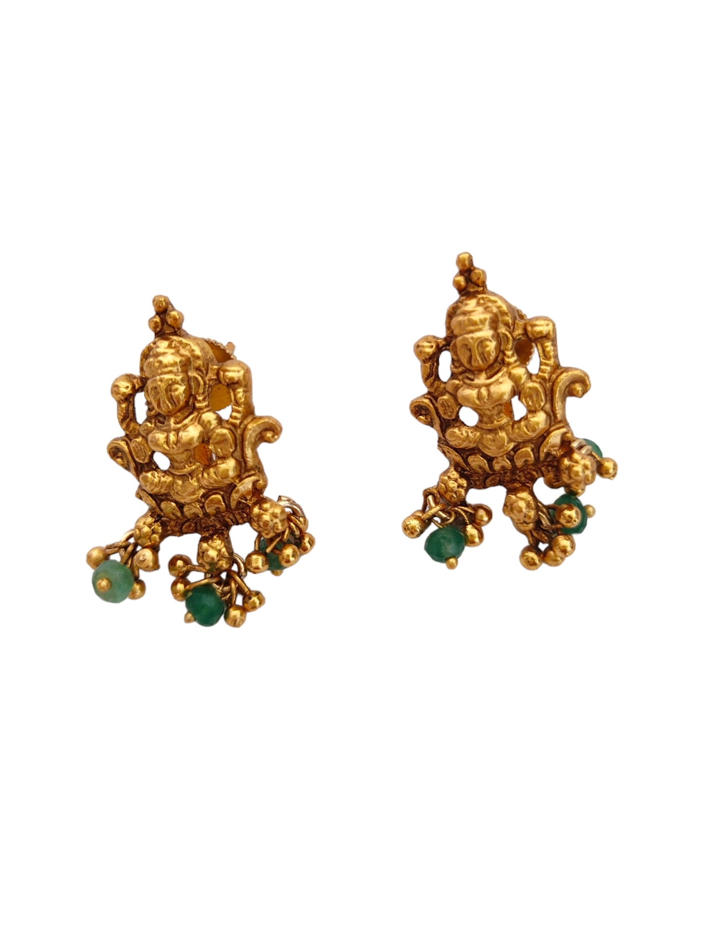 Green Beads Choker Set Temple Jewellery