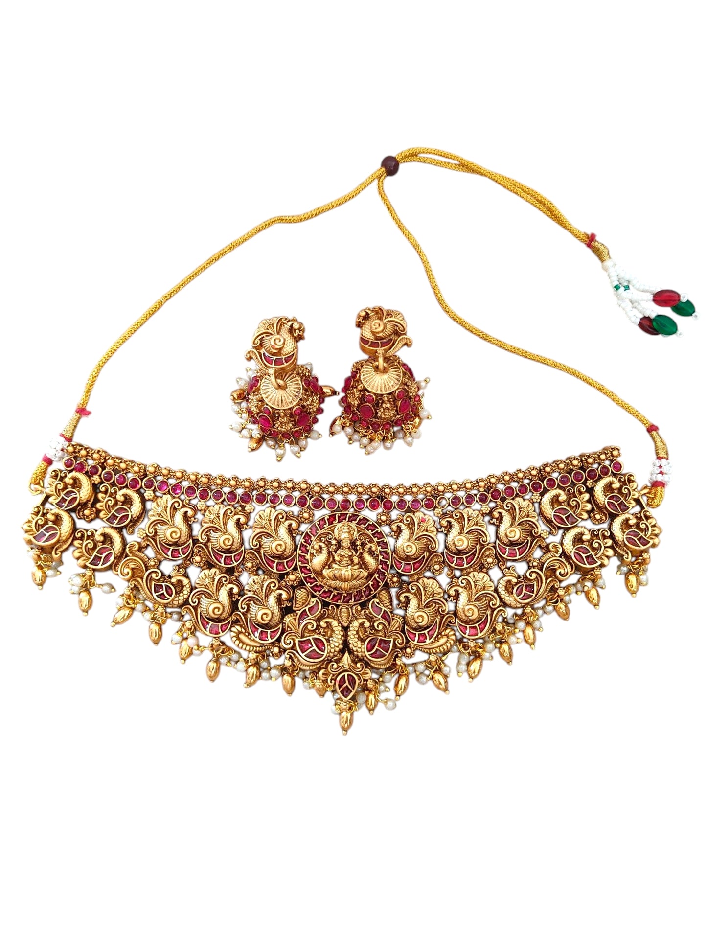Gold plated Temple Bridal Choker Set for women