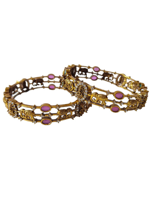 victorian polish bangles with elephant design for women