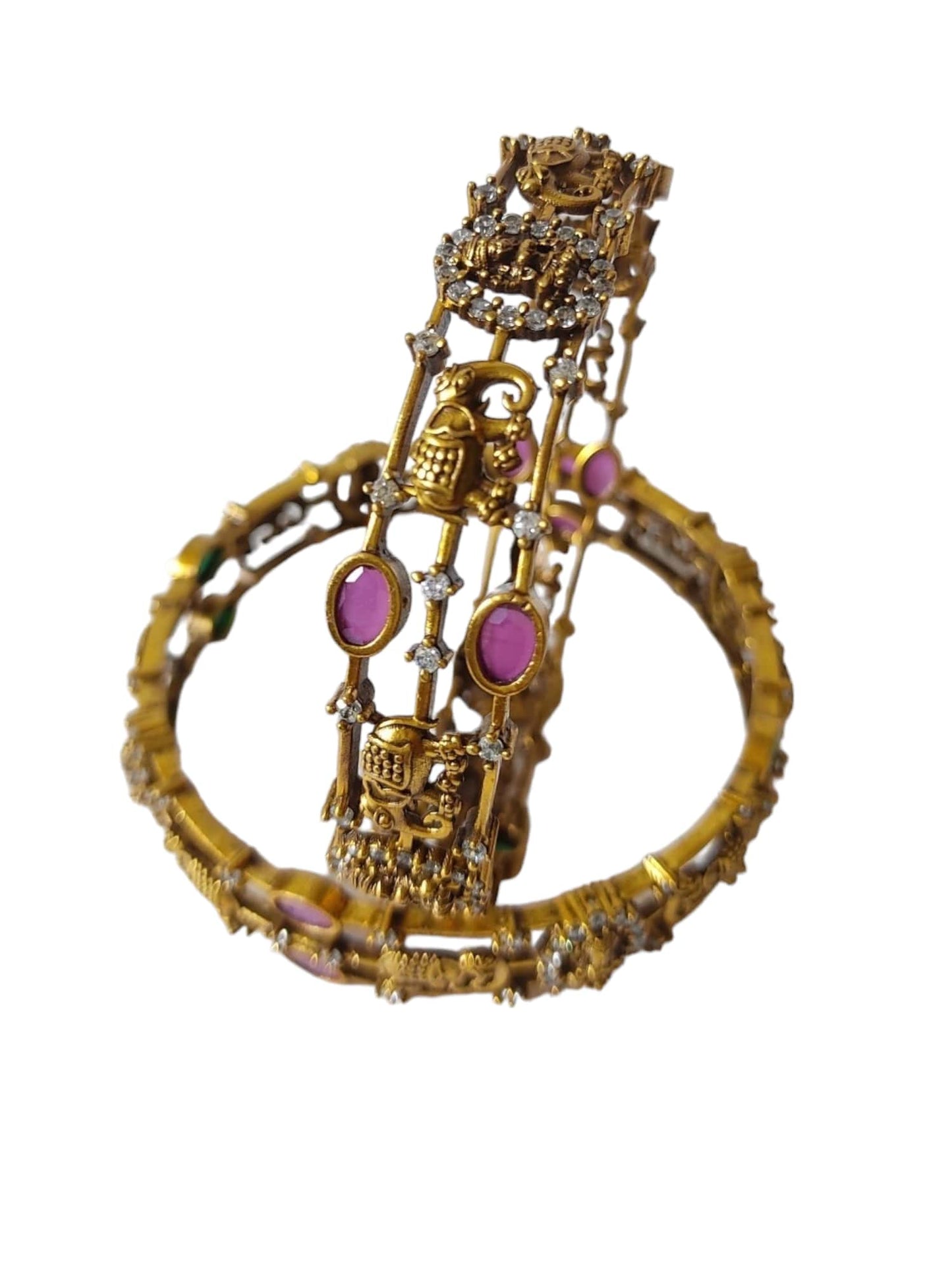 victorian polish bangles with elephant design for women