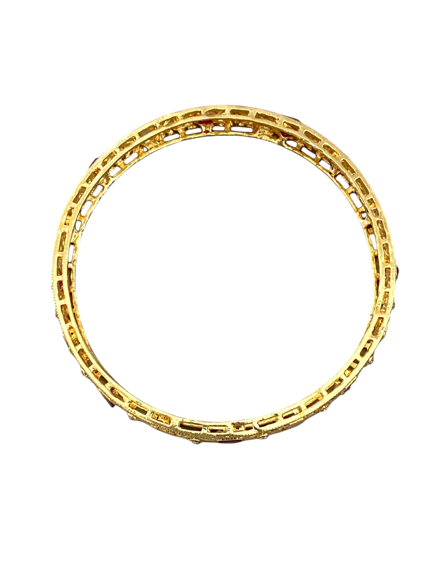 kundan bangles with red stones