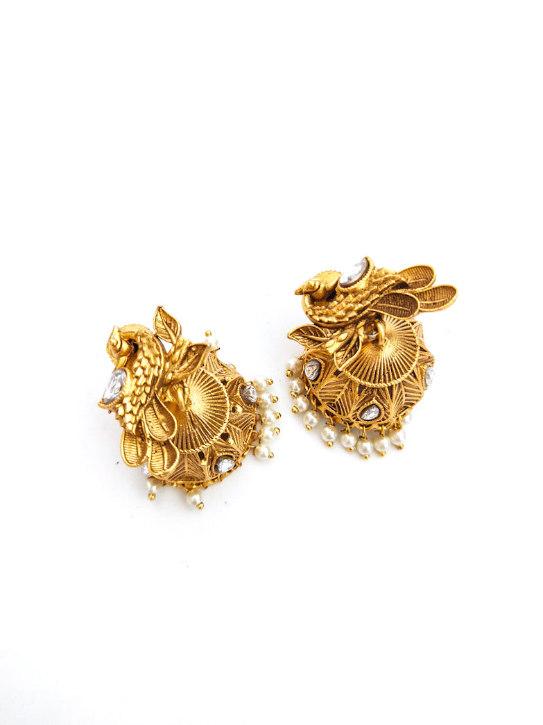 Gold plated kundan necklace set