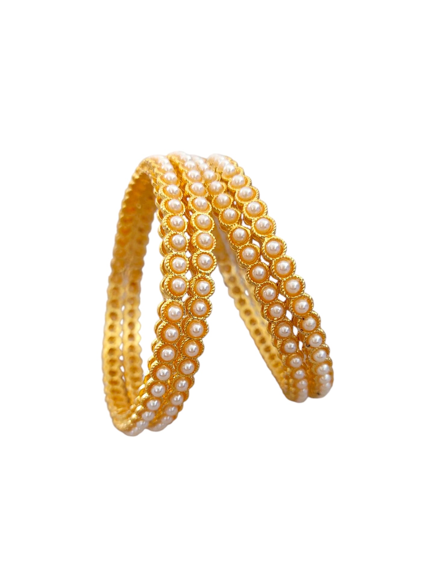 Set of 4 pearl bangles for women