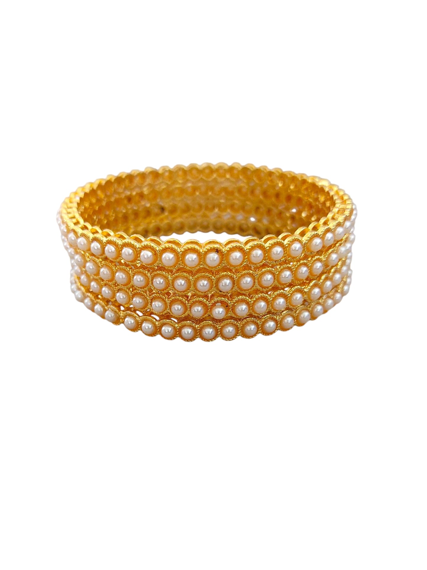 Set of 4 pearl bangles for women