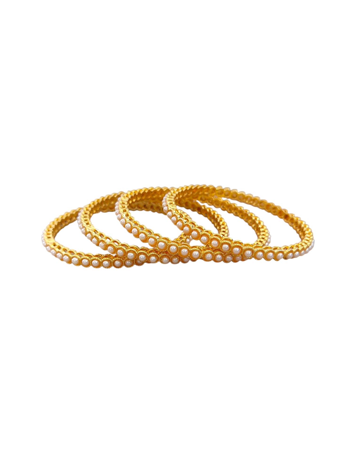 Set of 4 pearl bangles for women