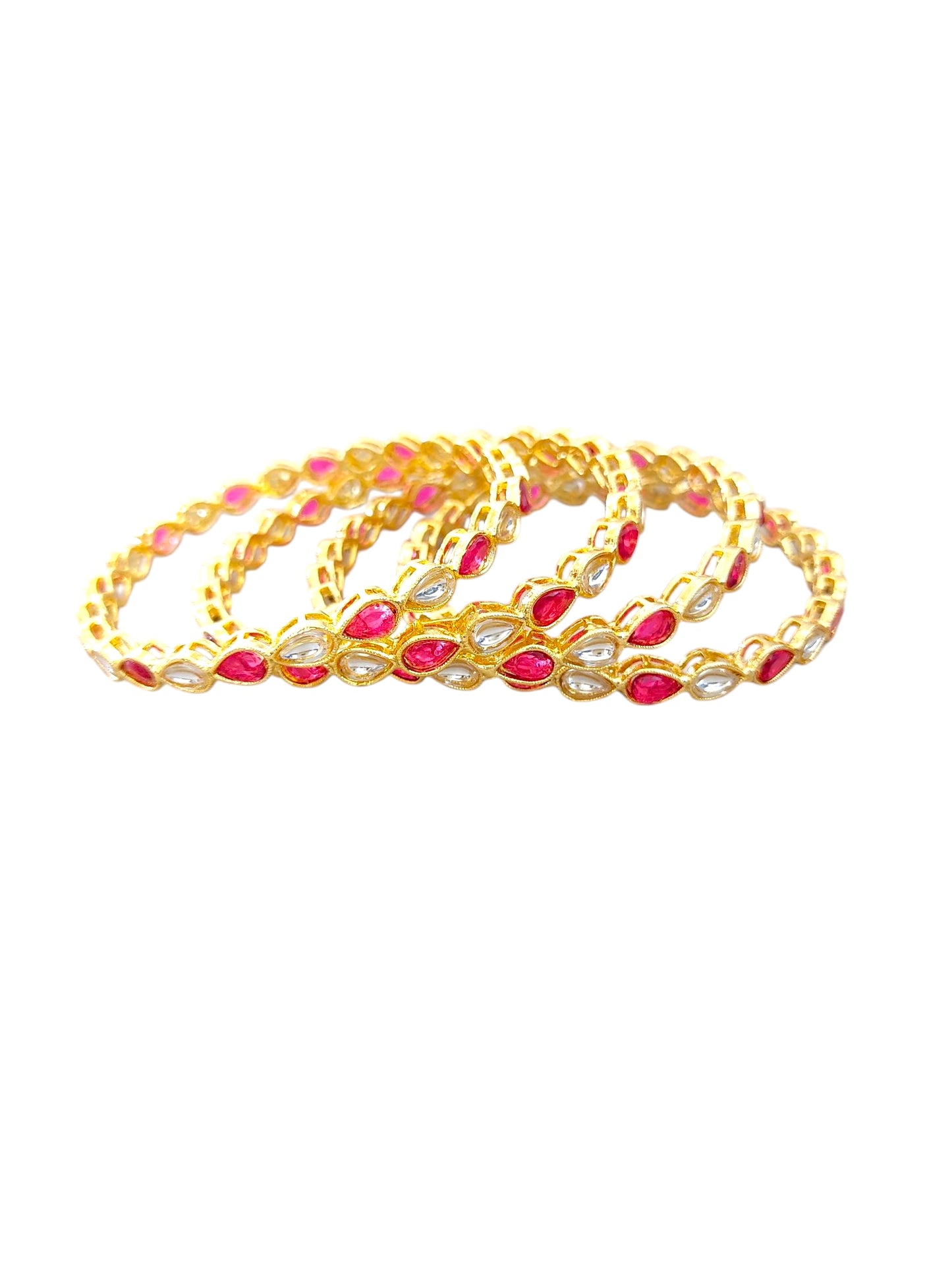 kundan bangles with red stones
