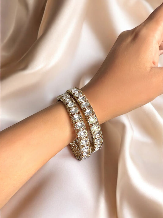 Mehendi polish kundan bangles for women