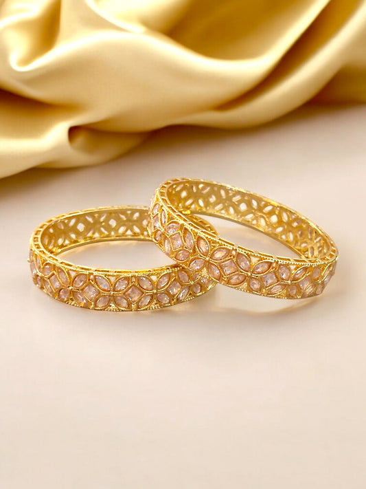 Gold-Plated Kundan Bangles