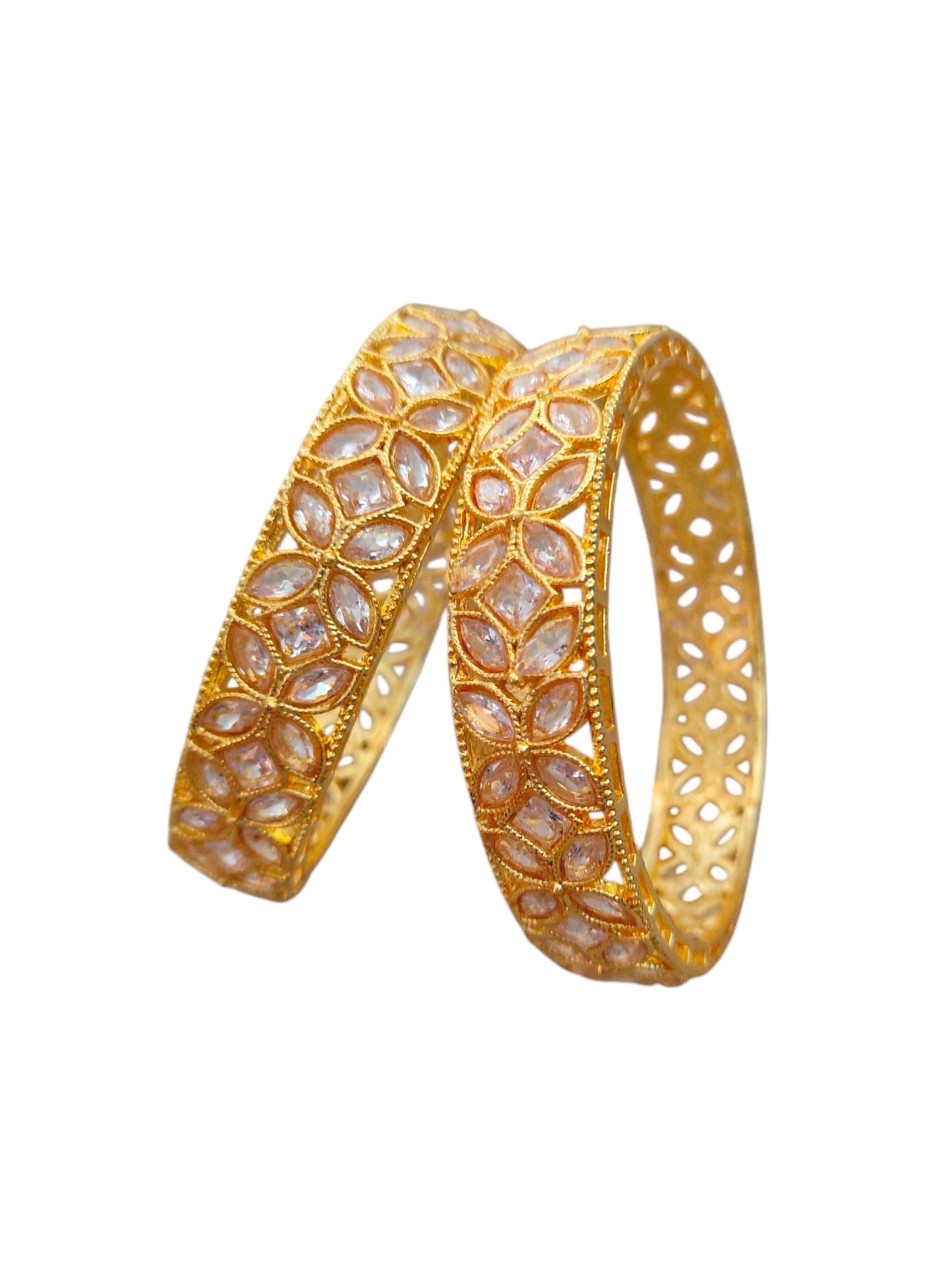 Gold-Plated Kundan Bangles