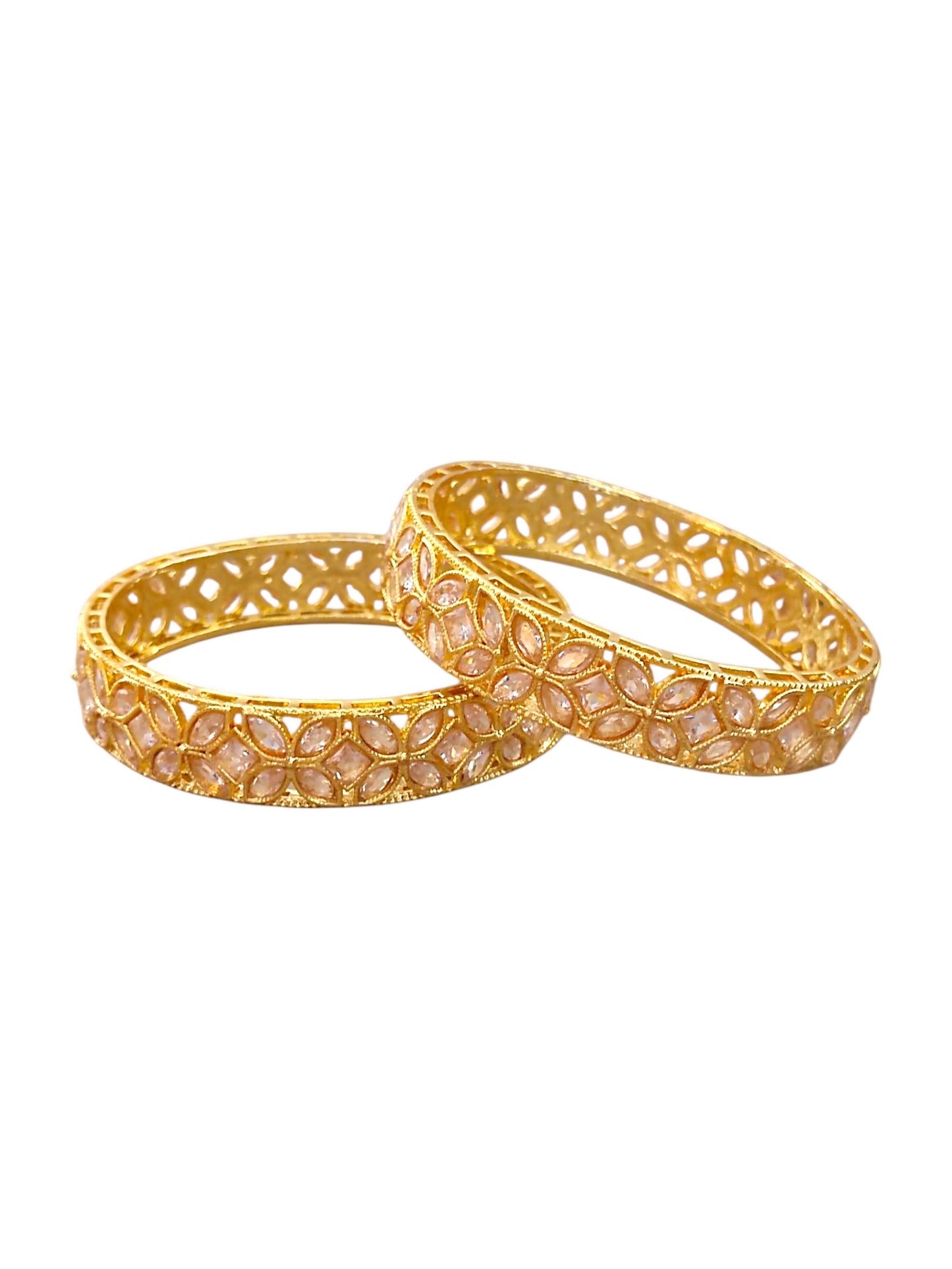 Gold-Plated Kundan Bangles