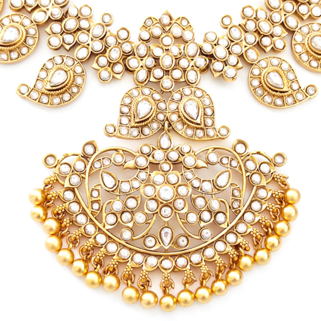 white stone mango necklace set