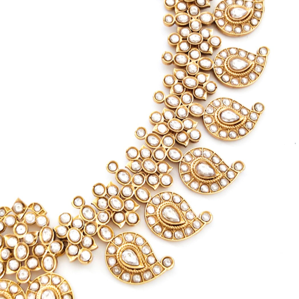 white stone mango necklace set