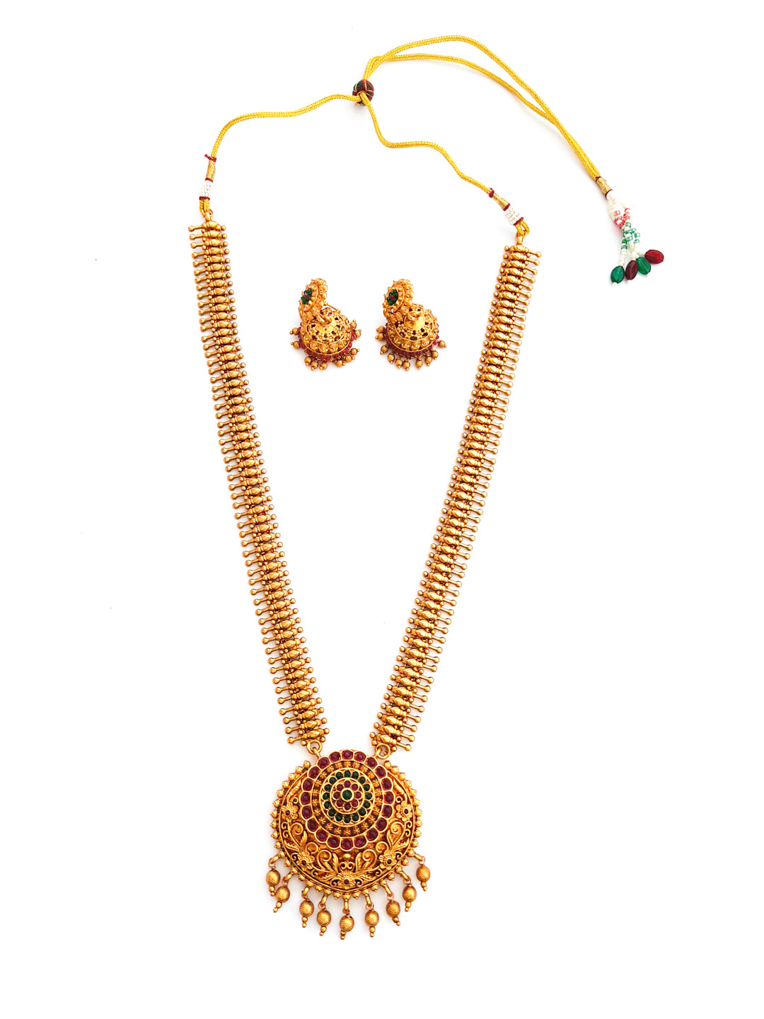 Long Antique Necklace set with earrings