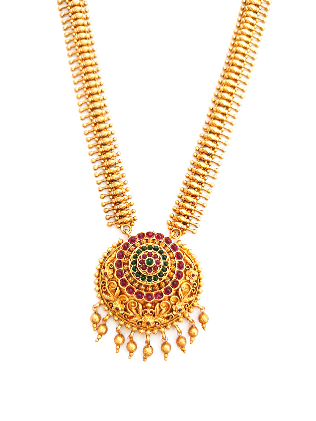 Long Antique Necklace set with earrings