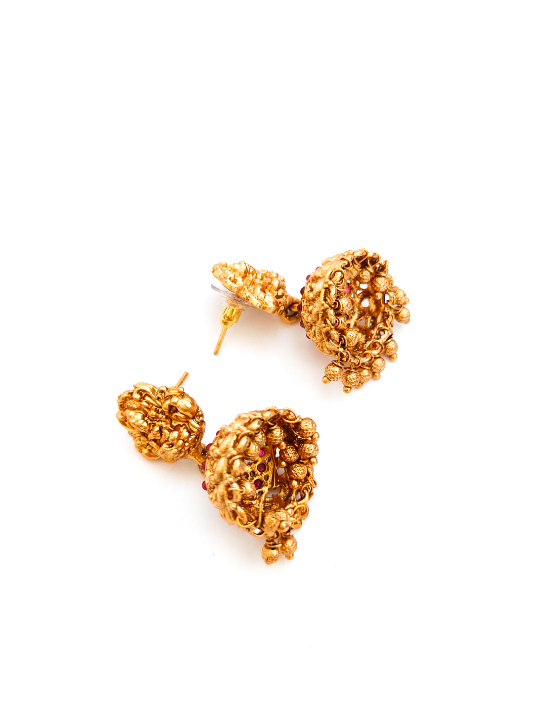 Goddess Lakshmi pendant antique gold-plated necklace set with earrings for women