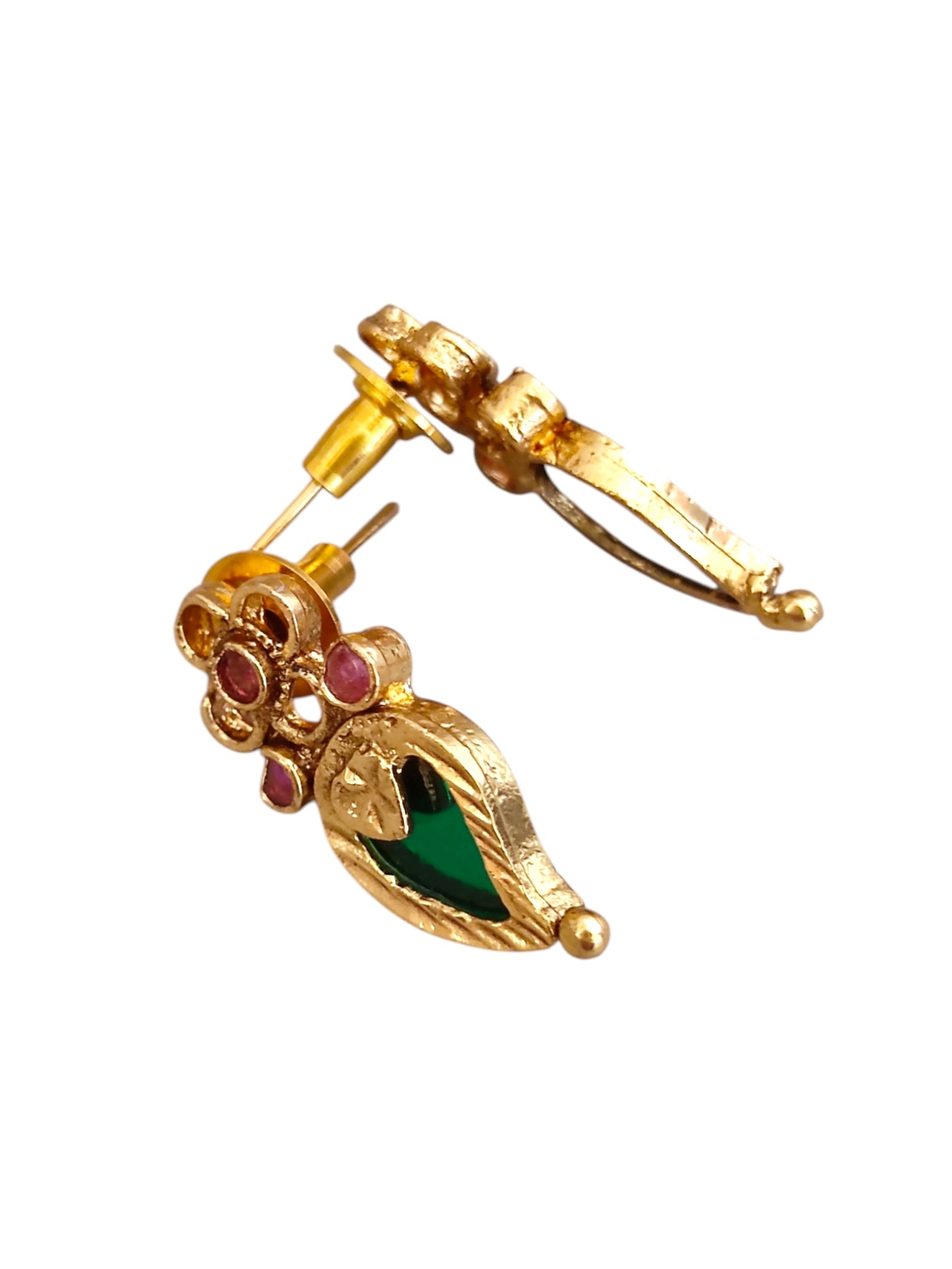 Kerala Style Palakka long necklace with green stones for women online