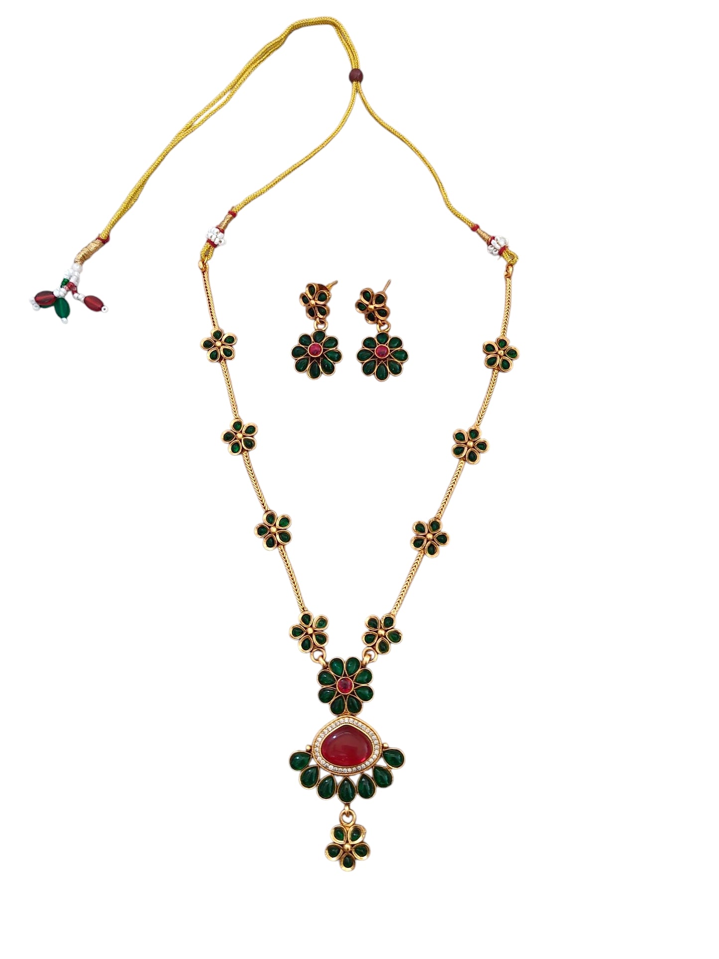Green Stone Necklace Set