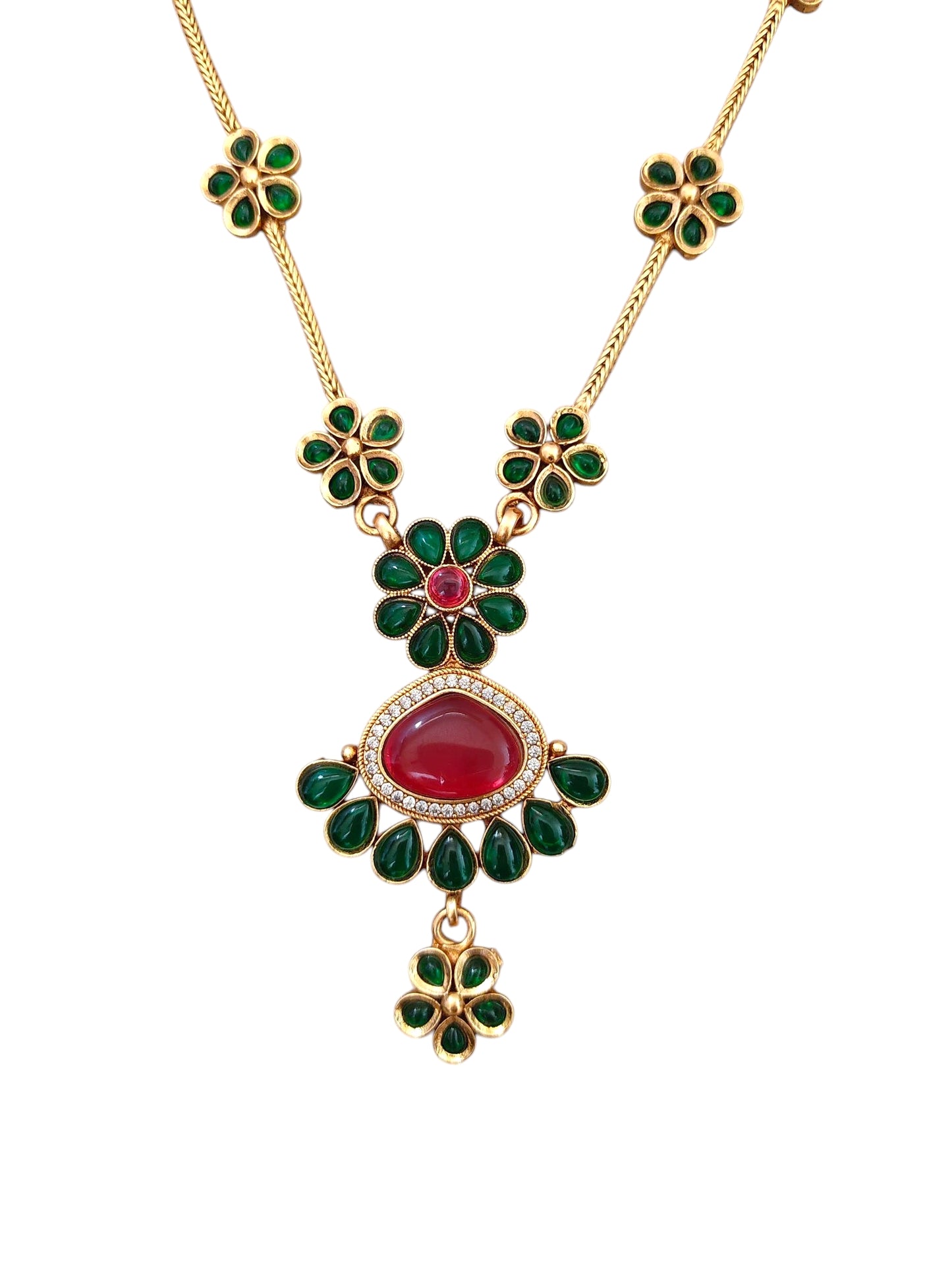Green Stone Necklace Set