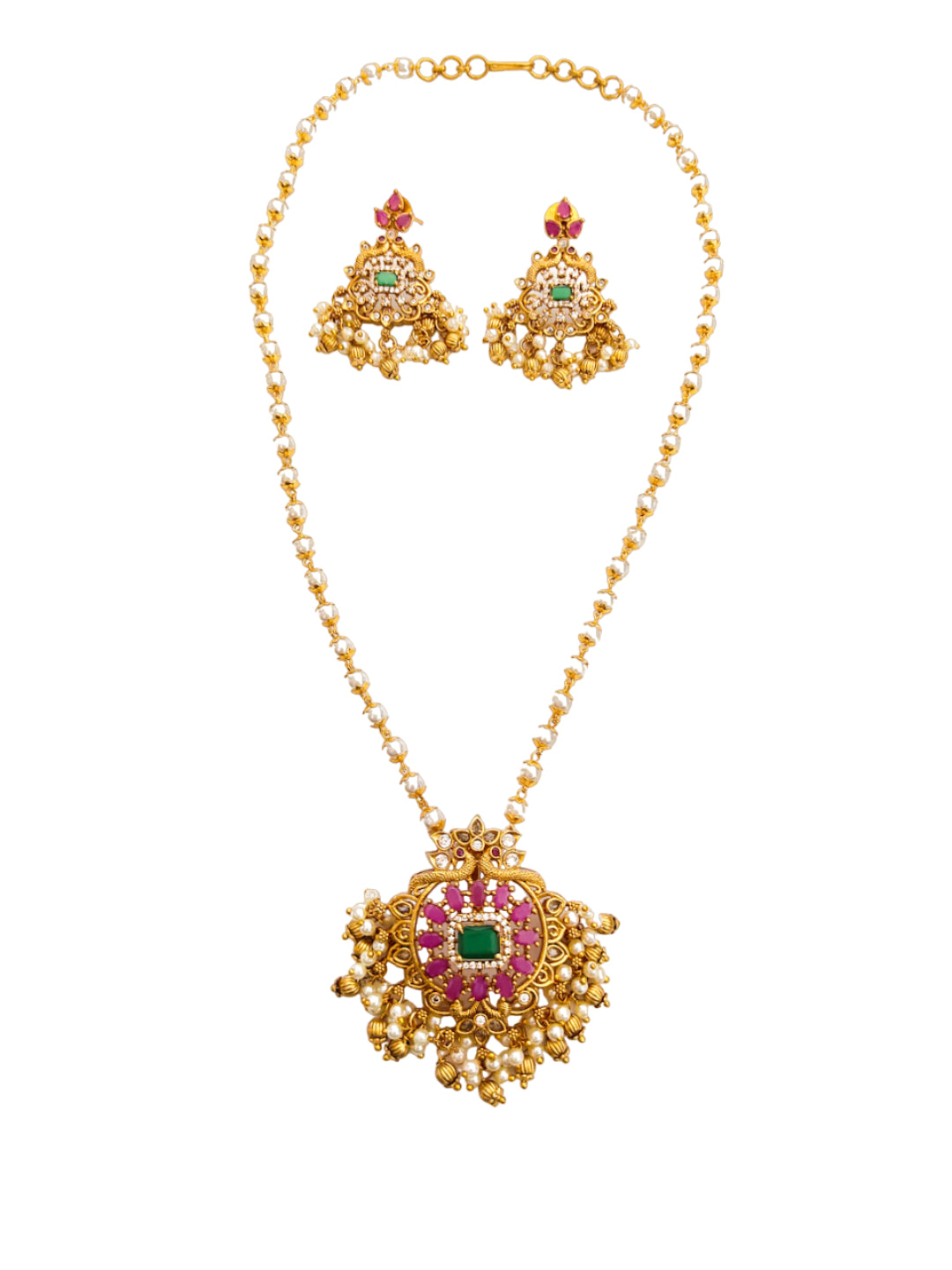 buy pearl necklace set with pendant online India