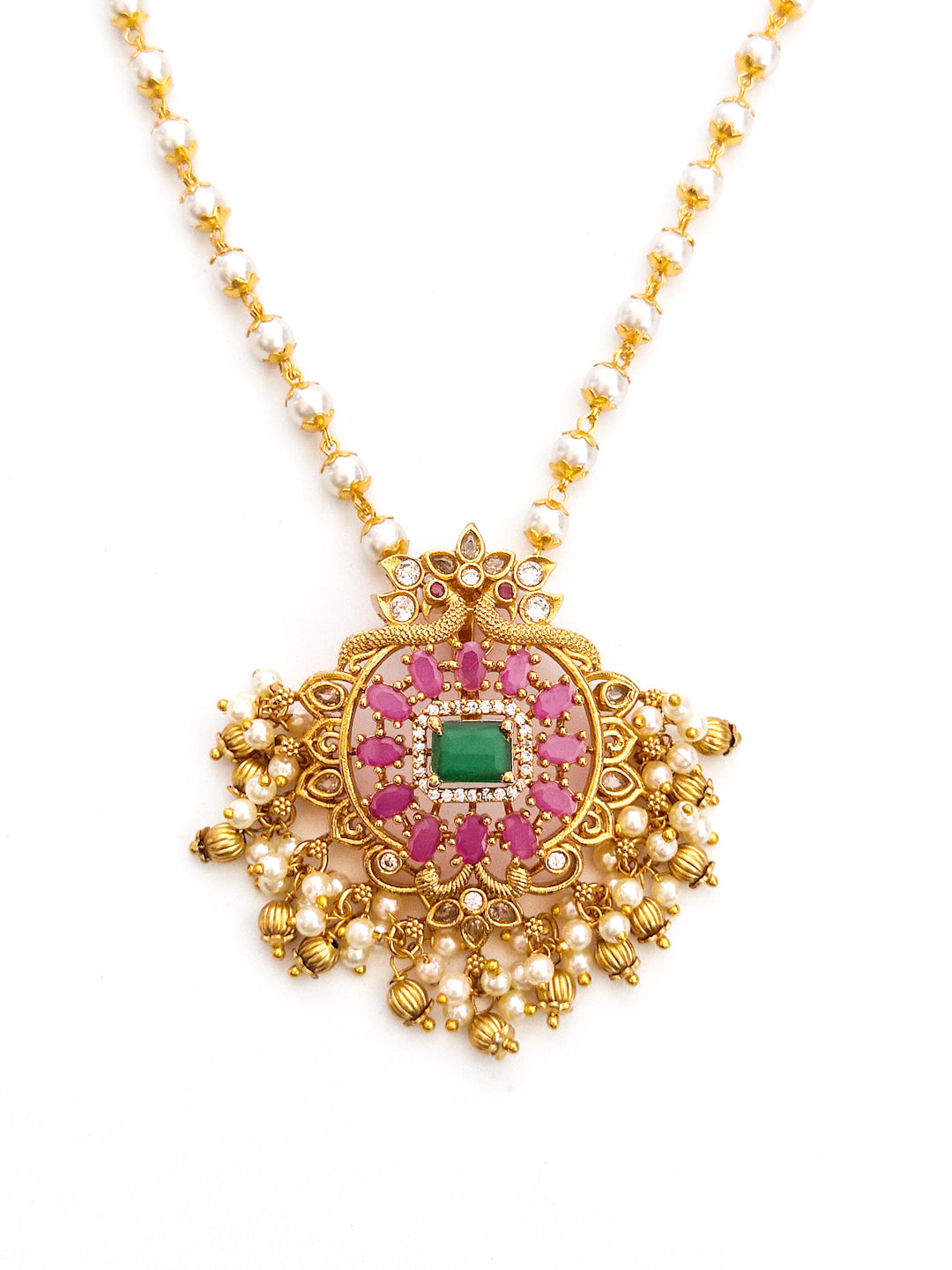 buy pearl necklace set with pendant online India