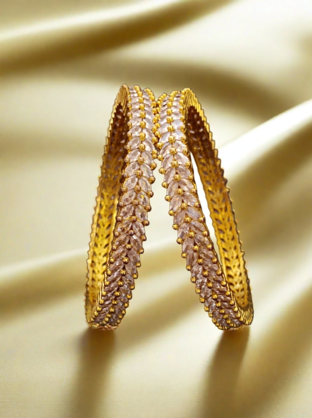 Gold plated american Diamond zircon bangles for women