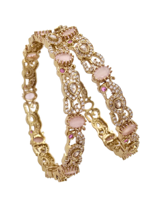 Pink Stone Bangles
