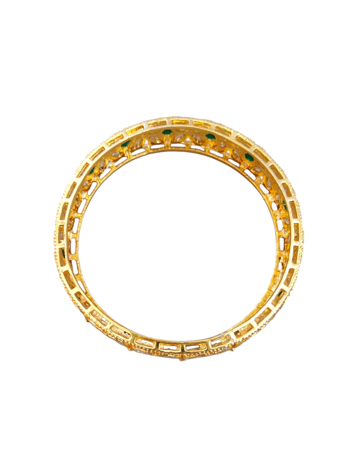 kundan bangles with green stones