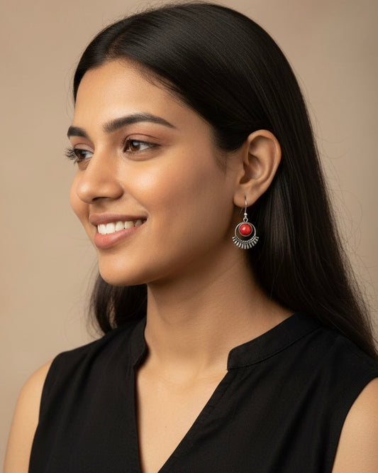 Oxidised Drop Earrings - PX030EE26