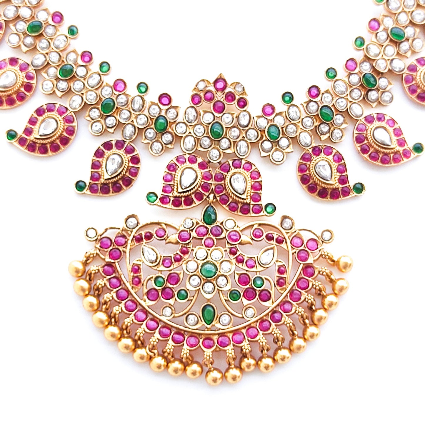 red green mango necklace set