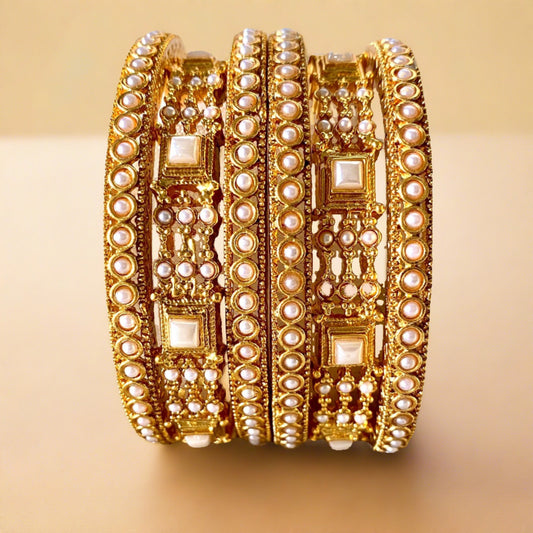 buy pearl bangles stack set online