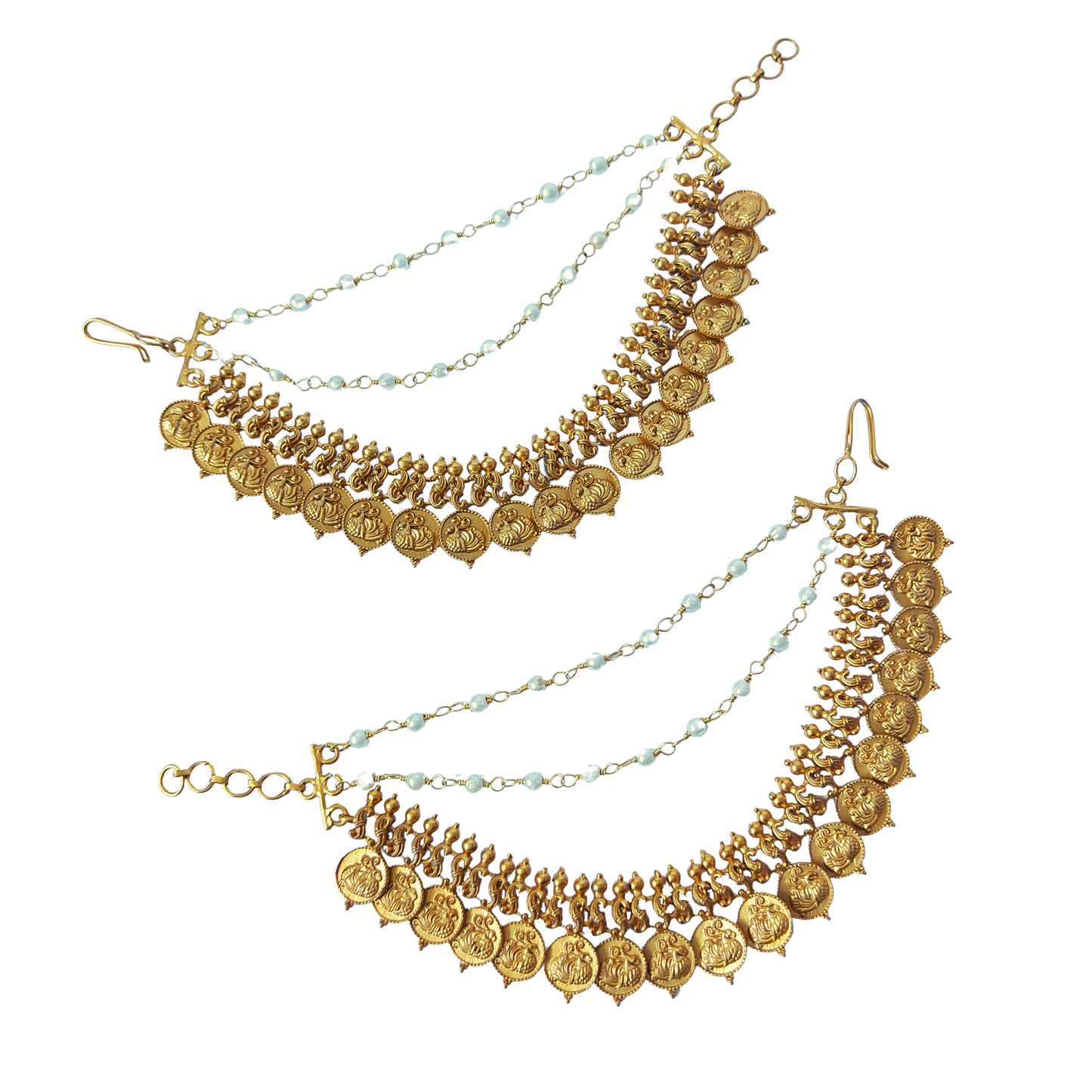 Gold earchains and maatils