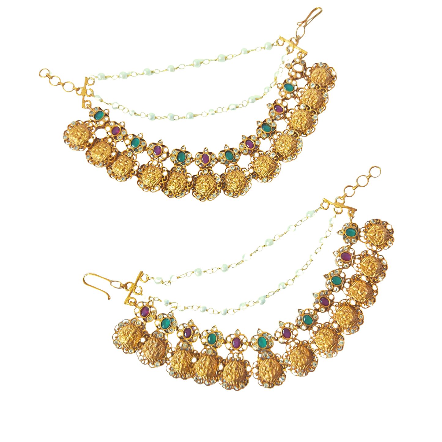 Gold earchains and maatils